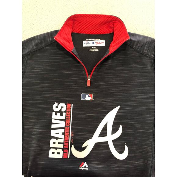 Women's Atlanta Braves Quarterzip Sweatshirt Jacket - Picture 2 of 5